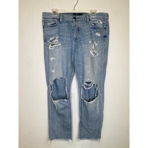 Lucky Brand Sienna Slim Boyfriend Ankle Denim Jeans EUC Sz 10/30 Destroyed Women